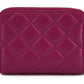 Versace Purple Nappa Leather Bifold Zip Around Wallet