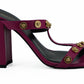 Versace Purple Calf Leather High Heel Sandals