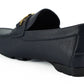Versace Navy Blue Calf Leather Loafers Shoes
