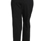 Dolce & Gabbana Black Pin Striped Dress Pants Cropped Straight Pant