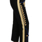 Dolce & Gabbana Military Embellished Pants Black Gold Dress Pant