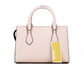 Michael Kors Sheila Small Powder Blush Vegan Leather Center Zip Satchel Handbag