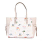 Michael Kors Gilly Large Travel Print Powder Blush Signature PVC Tote Handbag