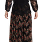 Dolce & Gabbana Black Lace Floral Polka Maxi Capri Dress