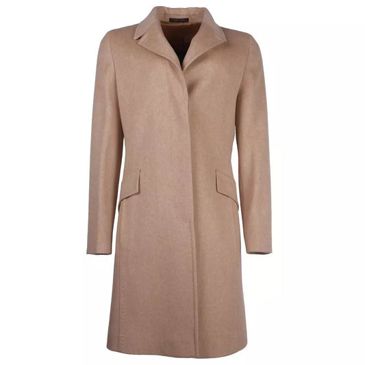 Made in Italy Elegant Beige Virgin Wool Women's Coat