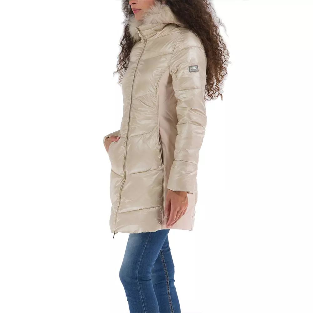 Yes Zee Beige Polyamide Jacket & Coat