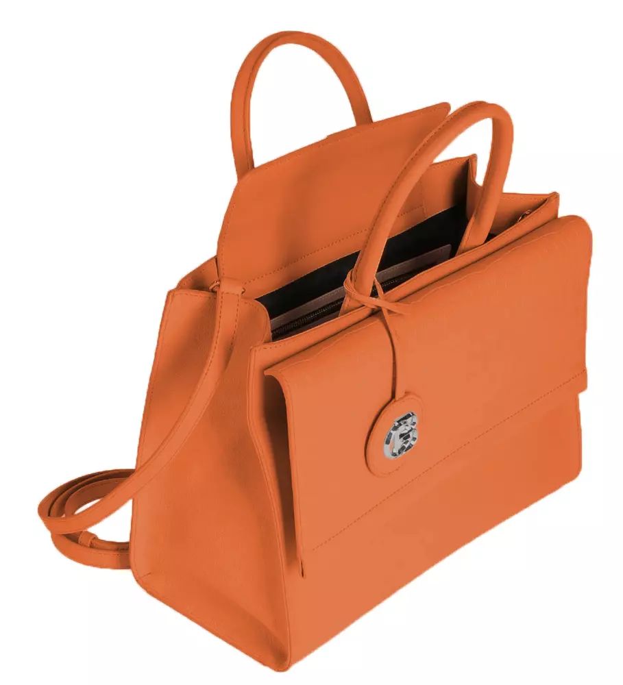 Baldinini Trend Orange Leather Di Calfskin Handbag