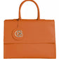 Baldinini Trend Orange Leather Di Calfskin Handbag