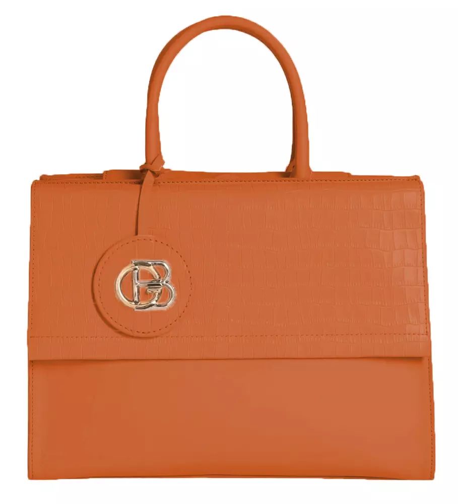 Baldinini Trend Orange Leather Di Calfskin Handbag