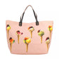 Dolce & Gabbana Chic Pink Cotton Shopper with Calfskin Accents