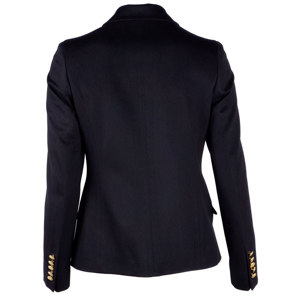 Made in Italy Black Wool Vergine Jackets & Coat