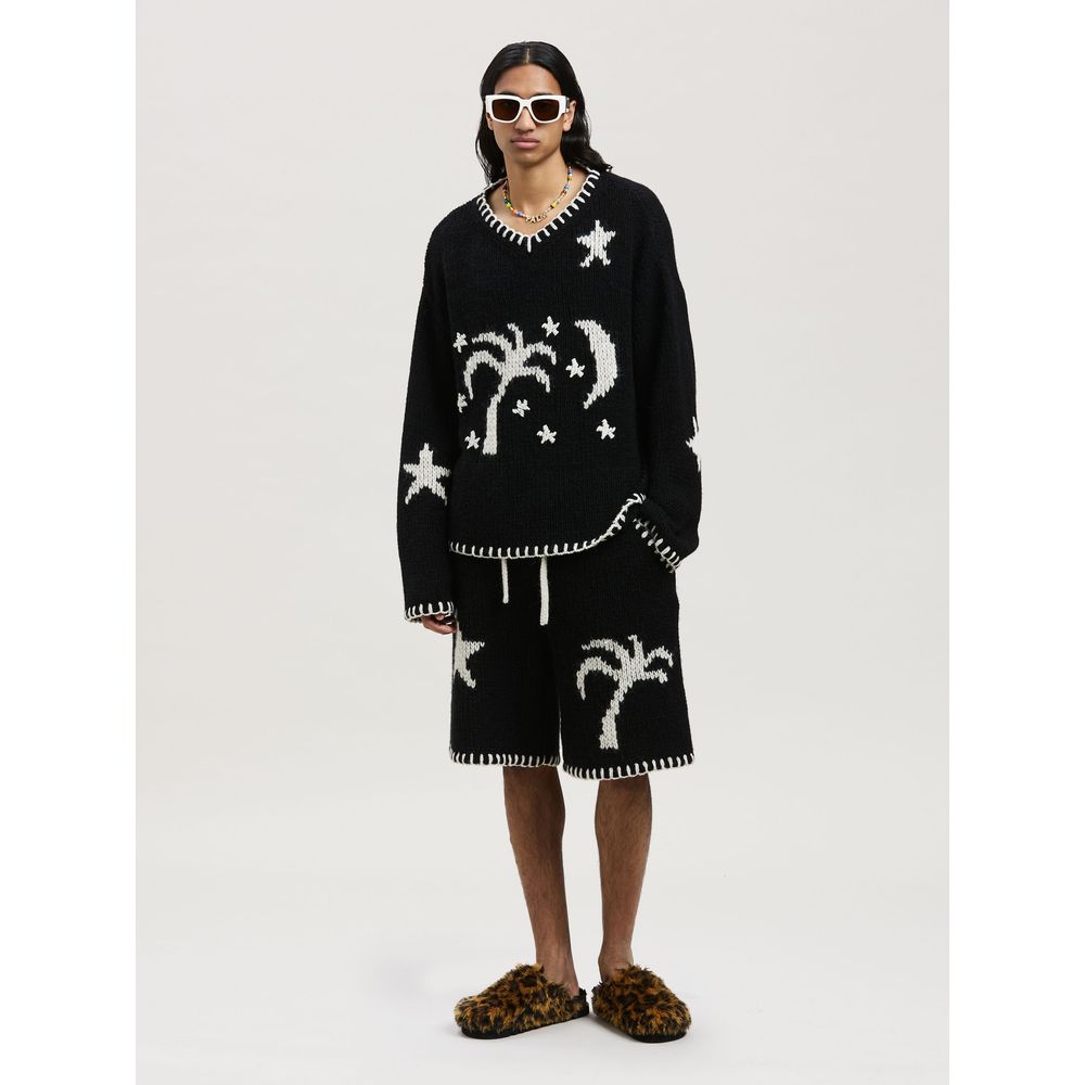 Palm Angels Black Leather Sweater