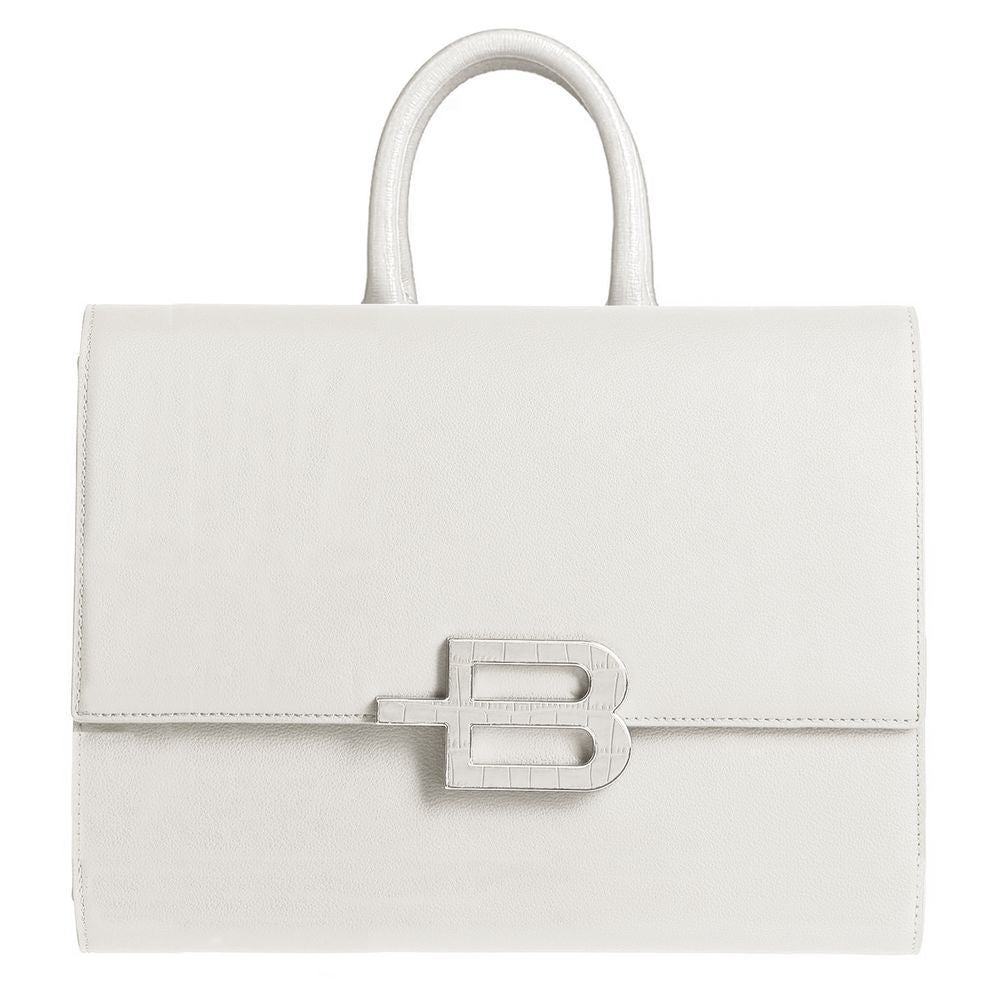 Baldinini Trend White Leather Di Calfskin Handbag