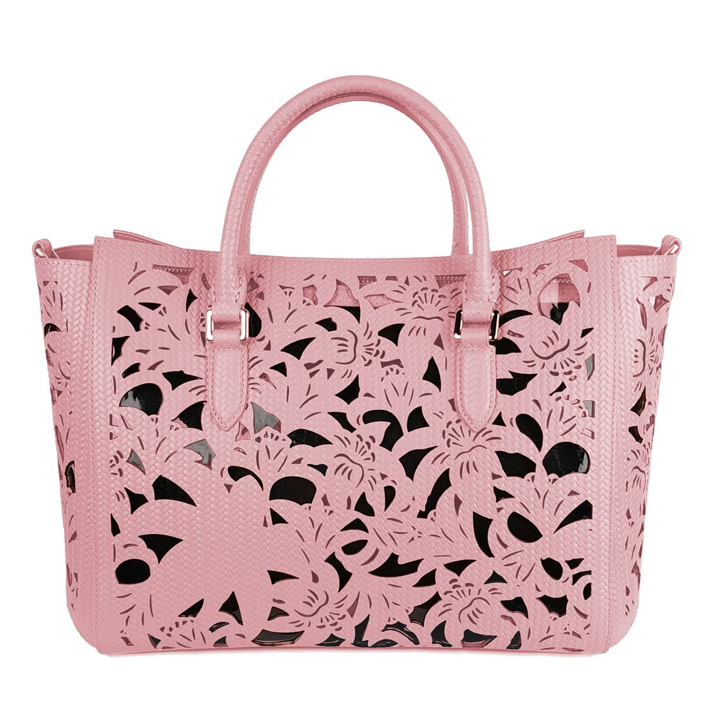 Baldinini Trend Pink Leather Di Calfskin Handbag