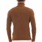 Alpha Studio Brown Alpaca Leather Sweater
