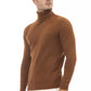 Alpha Studio Brown Alpaca Leather Sweater