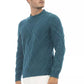 Alpha Studio Teal Merino Wool Sweater
