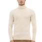 Alpha Studio Beige Alpaca Leather Sweater