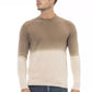 Alpha Studio Beige Alpaca Leather Sweater