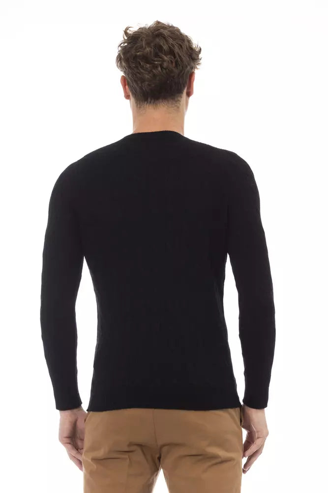 Alpha Studio Black Viscose Sweater