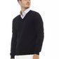 Alpha Studio Black Wool Sweater