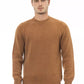 Alpha Studio Beige Alpaca Leather Sweater