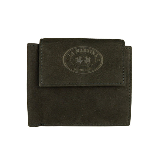 La Martina Black Leather Wallet
