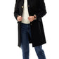 Love Moschino Elegant Black Wool Coat with Heart Buttons