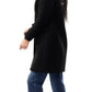 Love Moschino Elegant Black Wool Coat with Heart Buttons