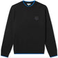 Kenzo Sleek Black Roundneck Sweater with Blue Accents