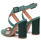 Elisabetta Franchi Green Leather Di Calfskin Sandal