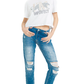 Imperfect Blue Cotton Jeans & Pant