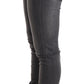Acht Gray Washed Cotton Slim Fit Low Waist Women Denim Trouser Jeans