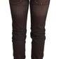 Acht Brown Washed Cotton Slim Fit Denim Low Waist Trouser Jeans