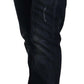 GF Ferre Dark Blue Washed Mid Waist Cotton Denim Skinny Jeans