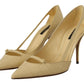 Dolce & Gabbana Yellow Exotic Leather Stiletto Heel Pumps Shoes