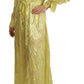 Patrizia Pepe Yellow Silk Long Sleeves Plunging Maxi Dress