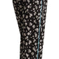 Dolce & Gabbana Black Floral Mid Waist Wide Leg Pants