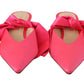 GIA COUTURE Pink Leather Lace Up Kitten Heels Pumps Shoes