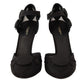 Dolce & Gabbana Black Mesh Ankle Strap Stiletto Pumps Shoes