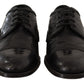 Dolce & Gabbana Black Exotic Leather Lace Up Formal Derby Shoes