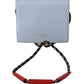 Dolce & Gabbana Light Blue Leather Mini Bifold Sling Purse Wallet