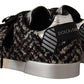 Dolce & Gabbana Silver Leather Brown Cotton Wool Sneakers Shoes