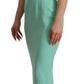 Dolce & Gabbana Mint Green Sheath Square Neckline Midi Dress