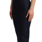 Dolce & Gabbana Dark Blue Cotton Denim Sheath Midi Dress