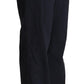 Exte Black High Waist Tapered Cotton Pants