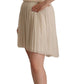 Guess Beige Checkered Pleated A-line Strapless Bustier Dress