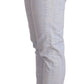 Acht Light Blue Cotton Folded Hem Denim Skinny Women Trouser Jeans