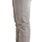 Acht Gray Tattered Cotton Slim Fit Folded Hem Women Denim Jeans