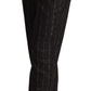 Dolce & Gabbana Black Striped High Waist Tapered Pants
